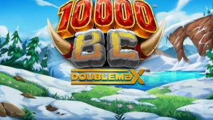 Pemandangan pegunungan es prasejarah dalam slot 10000 BC DoubleMax