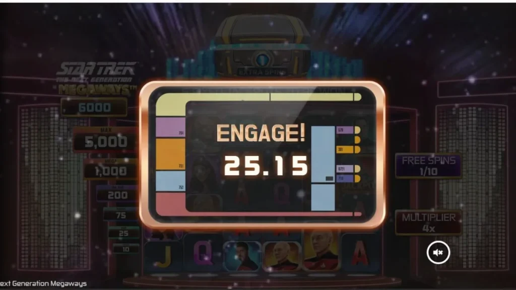 Tampilan visual slot Star Trek: The Next Generation Megaways dengan tema luar angkasa