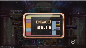 Tampilan visual slot Star Trek: The Next Generation Megaways dengan tema luar angkasa