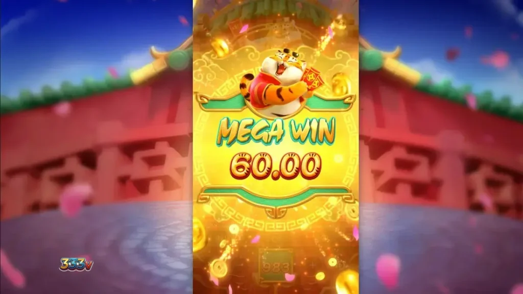Tampilan visual slot Fortune Tiger dengan latar belakang kuil dan simbol emas