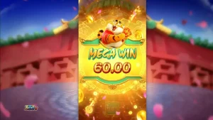 Tampilan visual slot Fortune Tiger dengan latar belakang kuil dan simbol emas